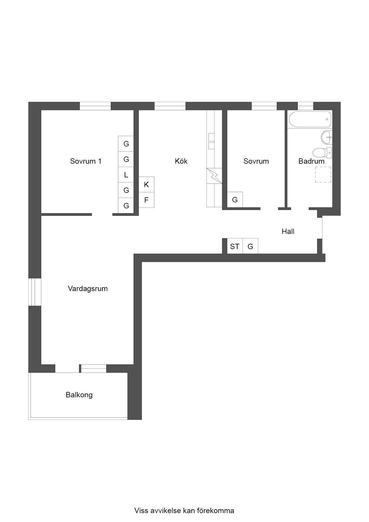Välskött och fräsch 3:a med inglasad balkong i hus med hiss!
